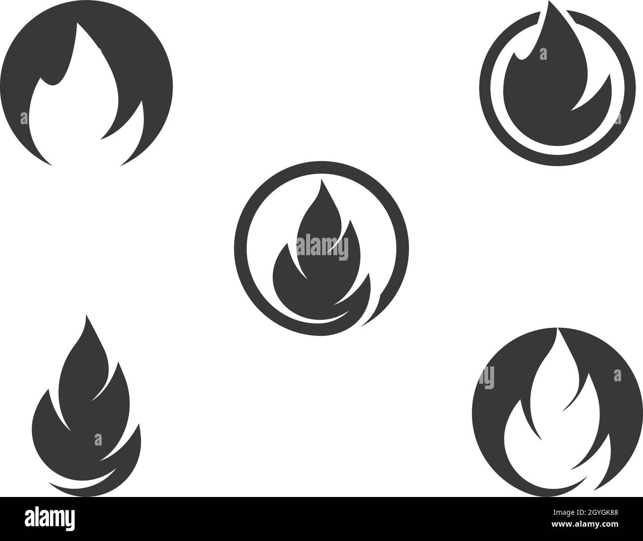 Feu flamme Modèle Logo Illustration de Vecteur
