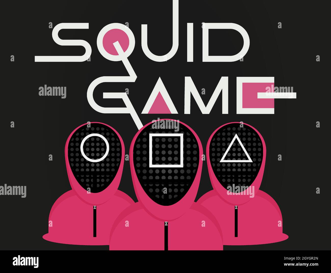 Squid Game est une série télévisée de drame de survie en Corée du Sud.Illustration vectorielle Illustration de Vecteur