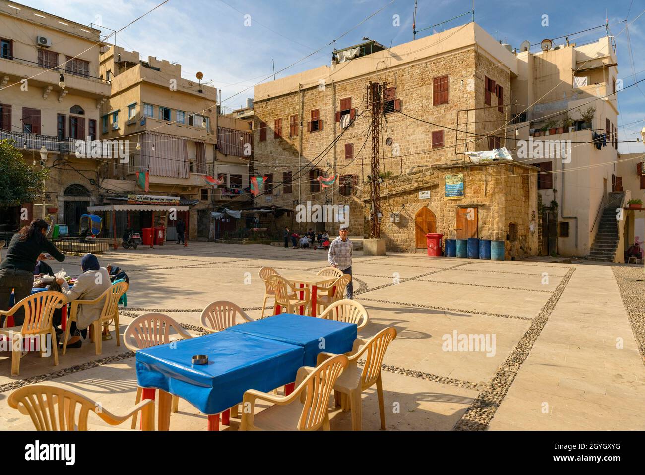 LIBAN, SUD LIBAN, SAIDA (SIDON), PLACE PRÈS DES SOUKS DE SAIDA Banque D'Images