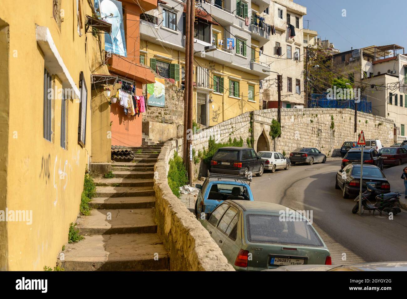 LIBAN, NORD-LIBAN, TRIPOLI, RUE FADEL SAADOUN, ESCALIERS VERS LE CH?TEAU SAINT-GILLES Banque D'Images