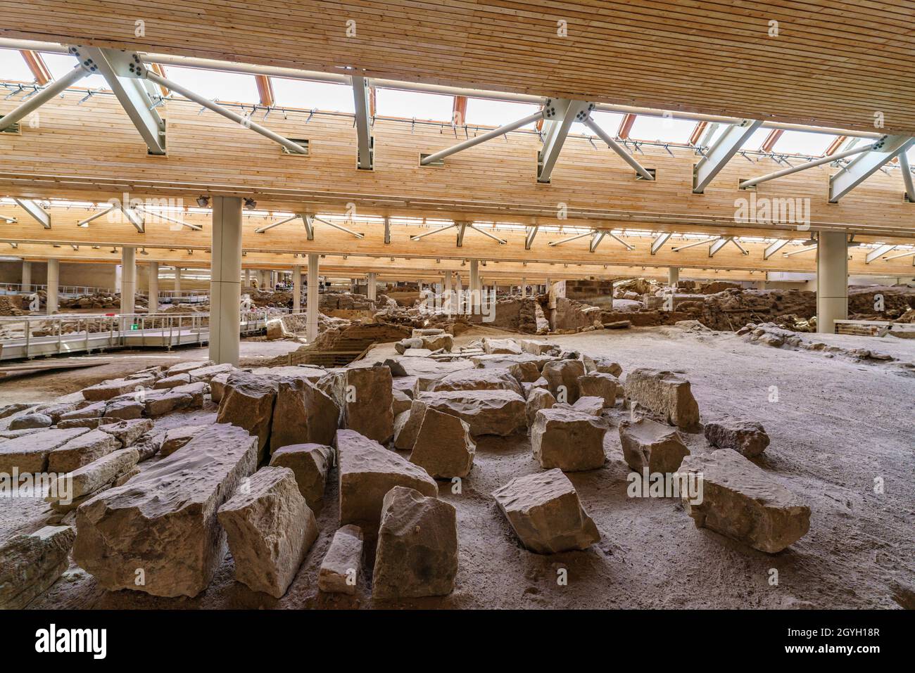 L'ancien Akrotiri à Santorini, Grèce Banque D'Images