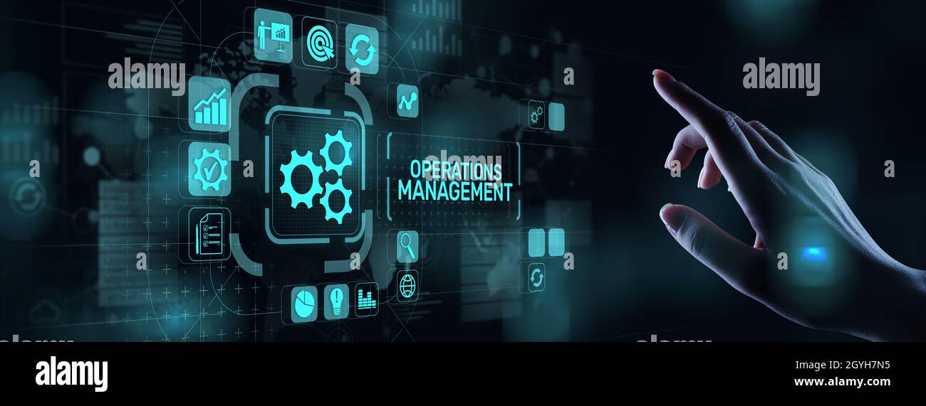 Gestion des opérations optimisation du contrôle des processus métier concept de technologie industrielle. Banque D'Images