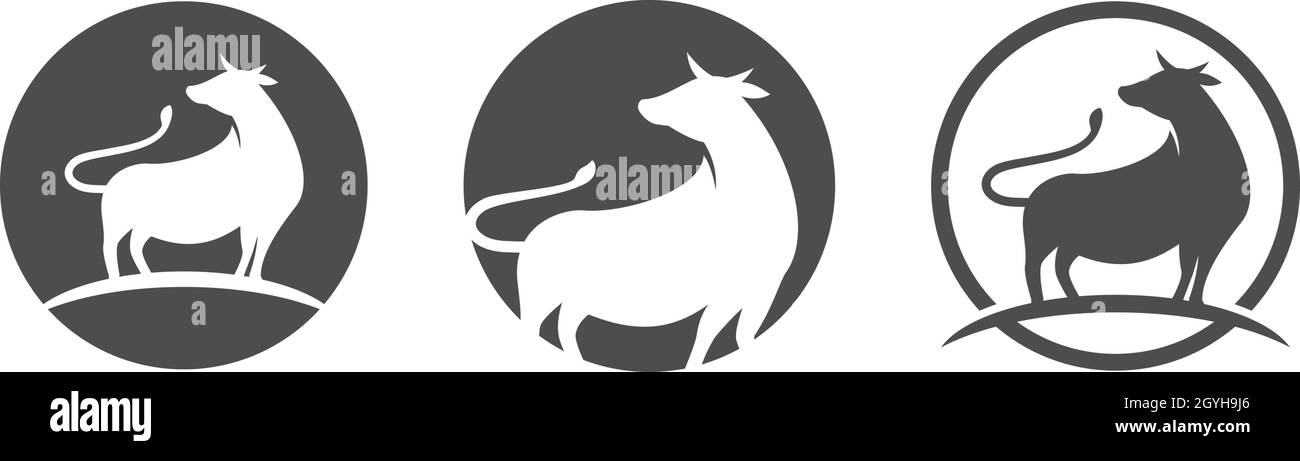 Modèle vectoriel du logo de la vache Illustration de Vecteur