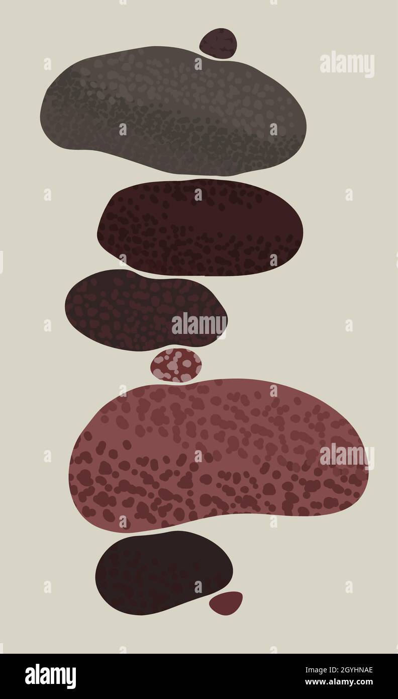 Pyramide de pierres d'équilibrage Zen illustration de pierre.Illustration d'un décor minimaliste vectoriel Illustration de Vecteur