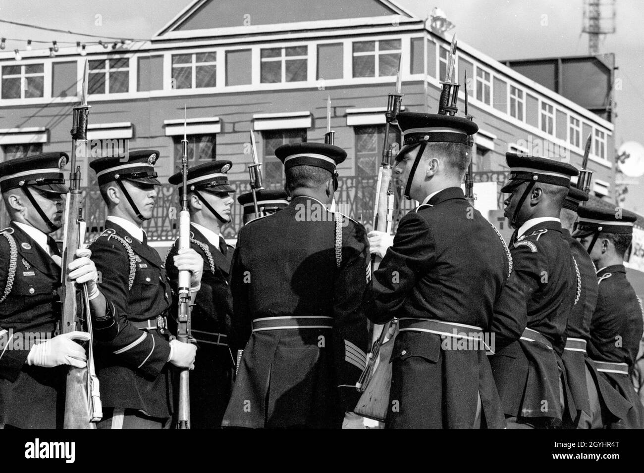 L'équipe d'exposition de l'armée américaine au festival folklorique allemand américain de Berlin 1989 Banque D'Images