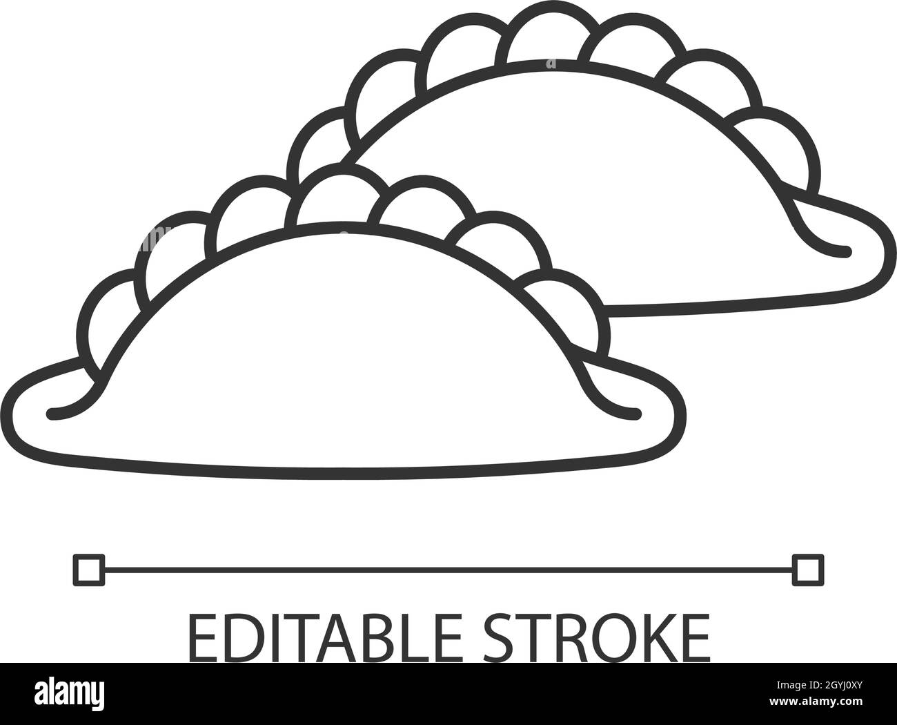 Icône linéaire curry Puff Illustration de Vecteur