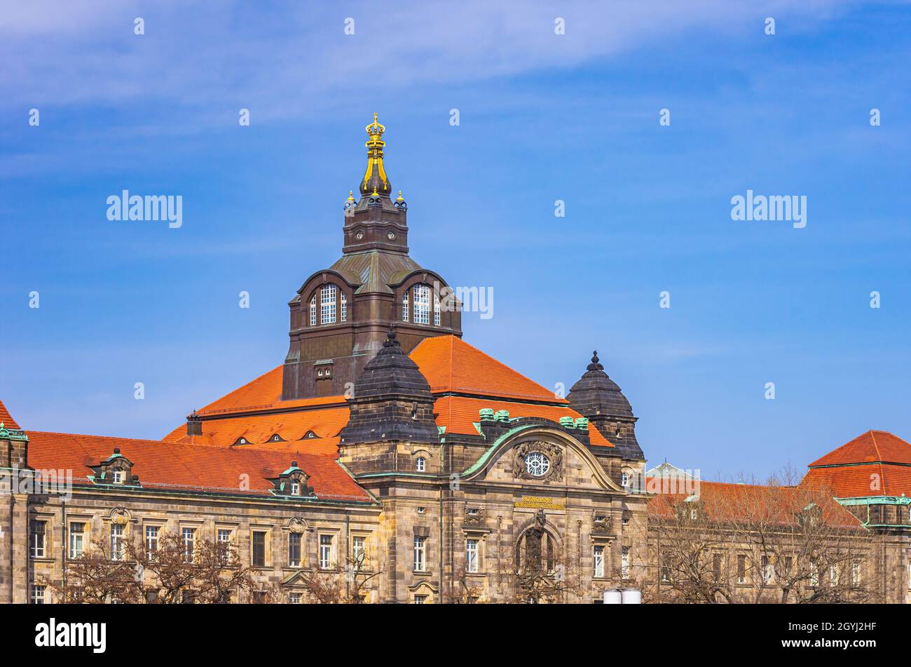 Dresde, Saxe, Allemagne: Chambre d'Etat de Saxe, Autorité suprême de l'Etat libre de Saxe et résidence officielle du Premier ministre. Banque D'Images