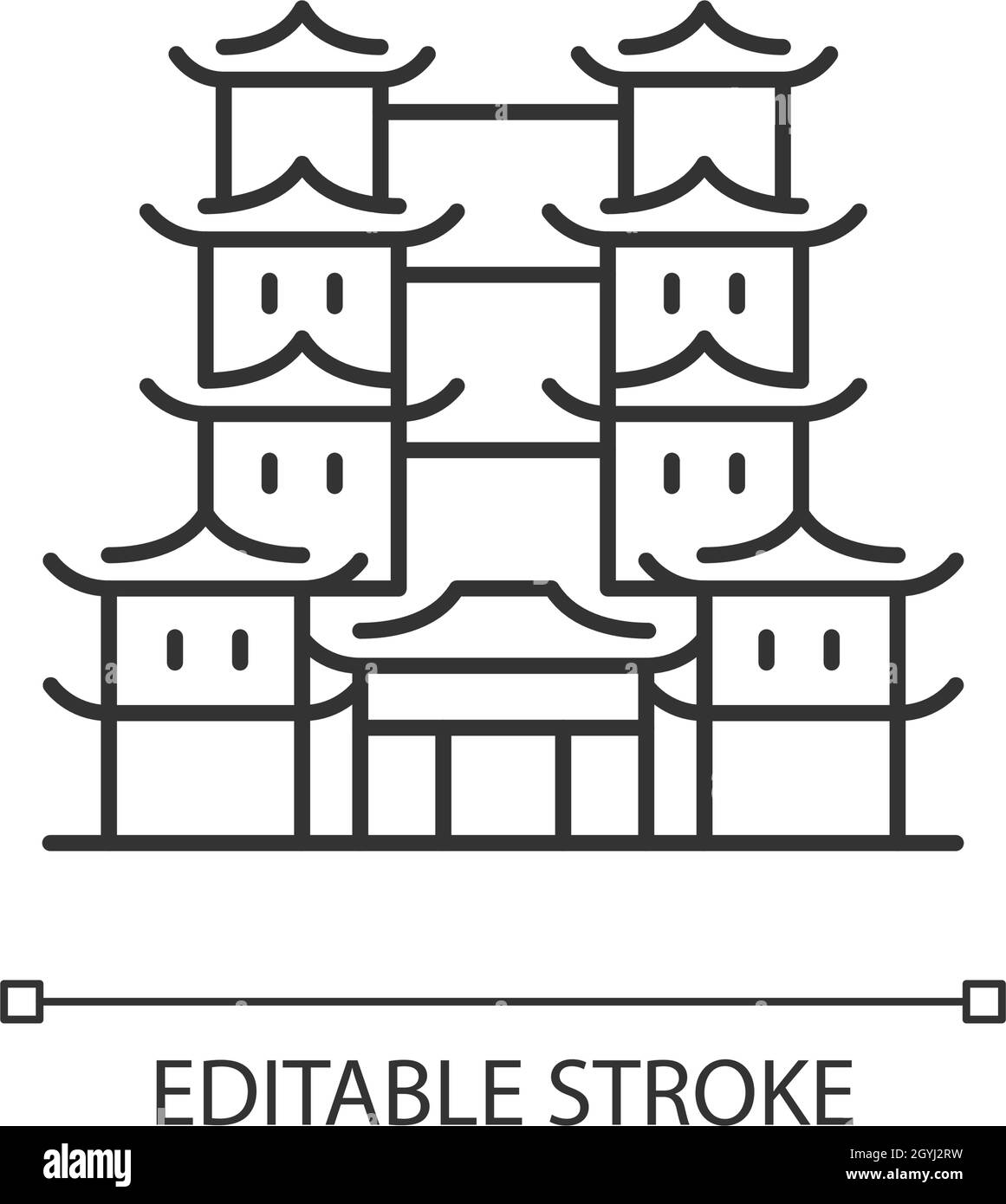Icône linéaire temple relique dent Illustration de Vecteur
