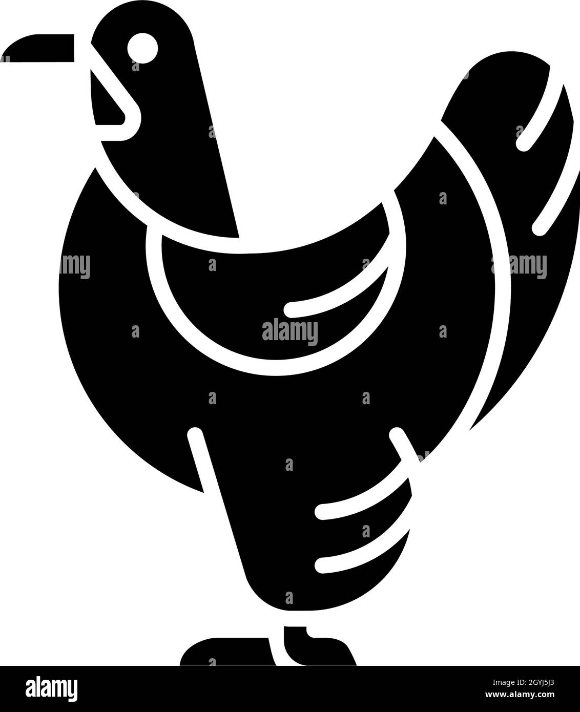 Icône de glyphe noir de Brahma hen Illustration de Vecteur