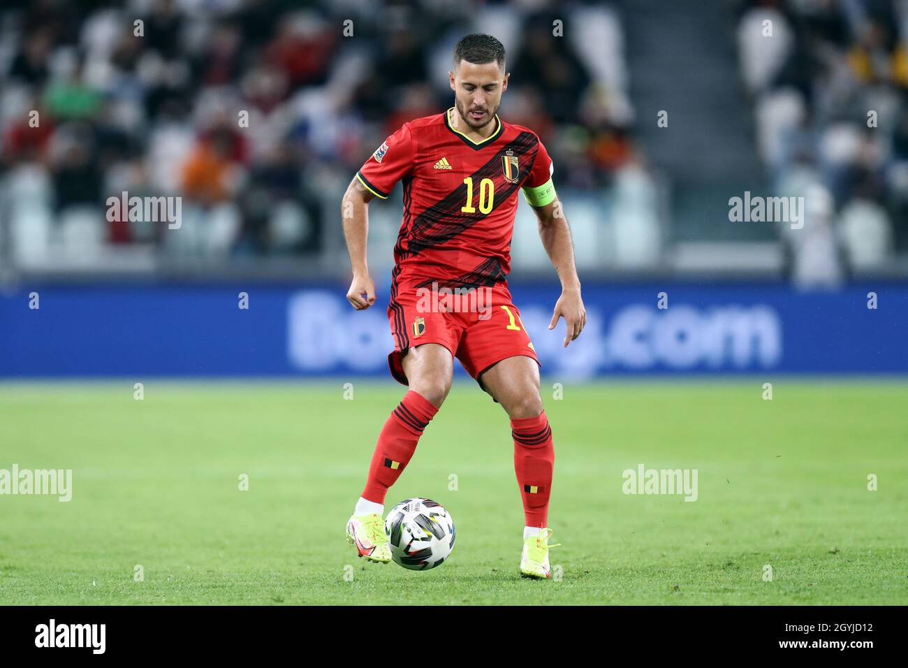 Eden Hazard Of Belgium En Action Lors Du Match De Demi Finale De La Ligue Des Nations De L Uefa Entre La Belgique Et La France Au Stade Juventus Le 7 Octobre 2021 A