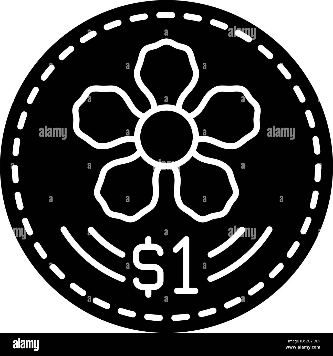 Icône en forme de glyphe noir à motif pièces de monnaie Illustration de Vecteur