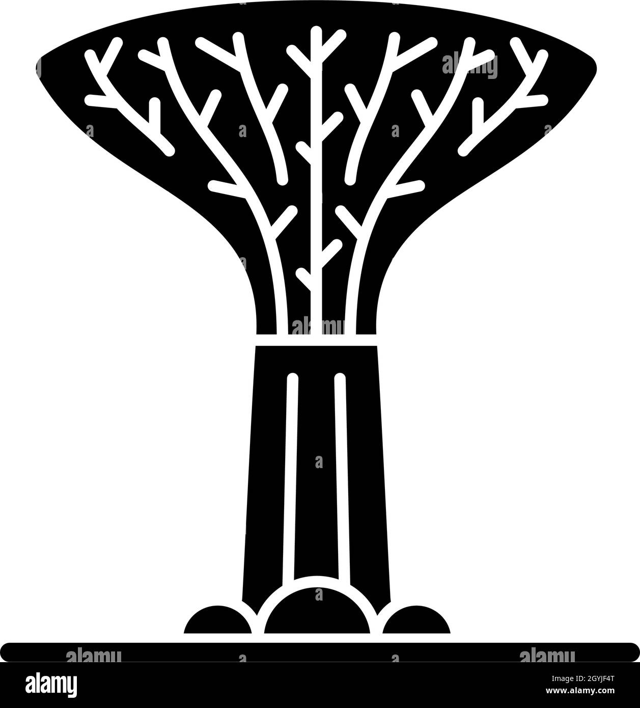 Icône de glyphe noir de Supertree grove Illustration de Vecteur