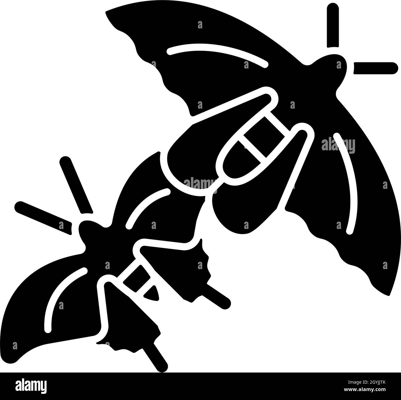 Papillons de Singapour icône en glyphe noir Illustration de Vecteur