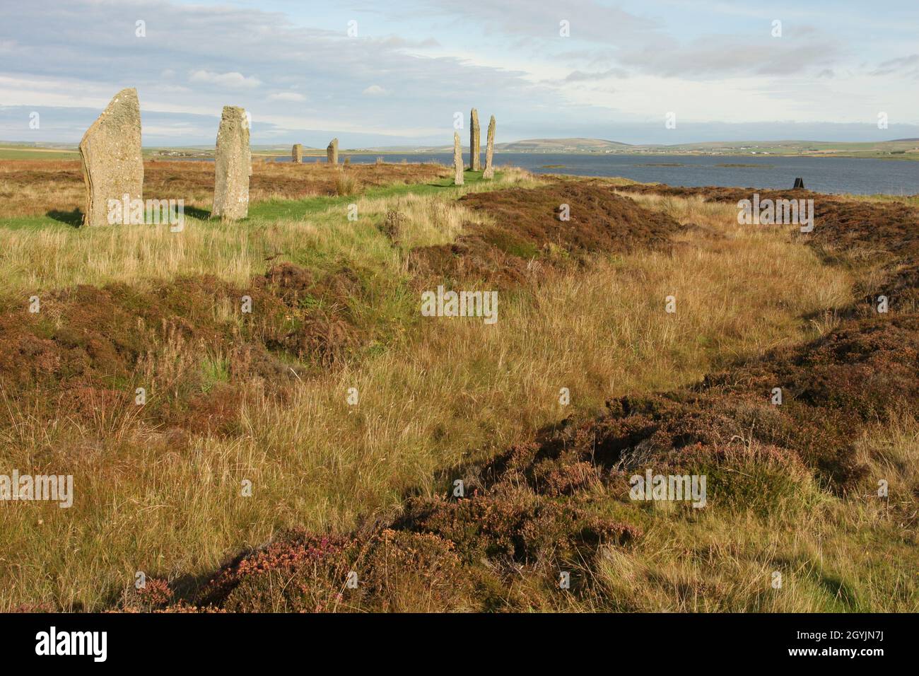 Anneau de Brodgar, henge de pierre néolithique, Orkney, Écosse, Royaume-Uni Banque D'Images