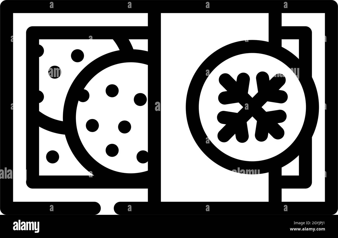 illustration vectorielle de l'icône de la ligne d'aliments surgelés cru de cutlets Illustration de Vecteur