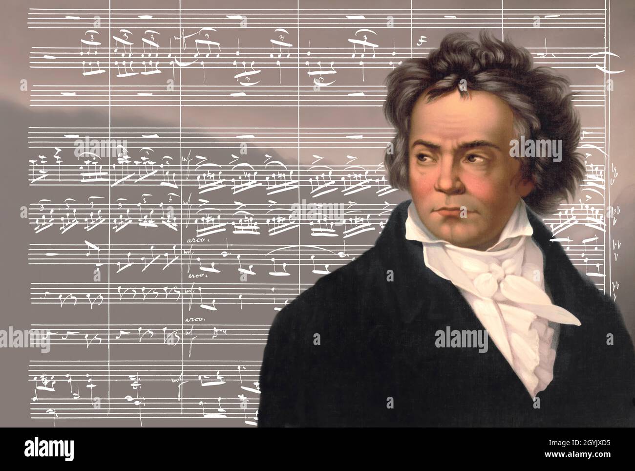 Ludwig van Beethoven, 1770 -1827, compositeur allemand, modifié numériquement Banque D'Images
