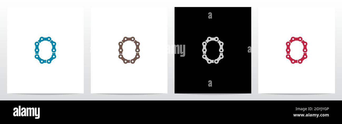Forme de chaîne lettre logo Design O Illustration de Vecteur