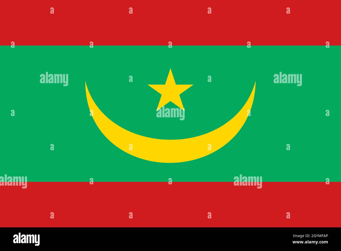 Illustration du nouveau symbole de nation drapeau de la Mauritanie Banque D'Images