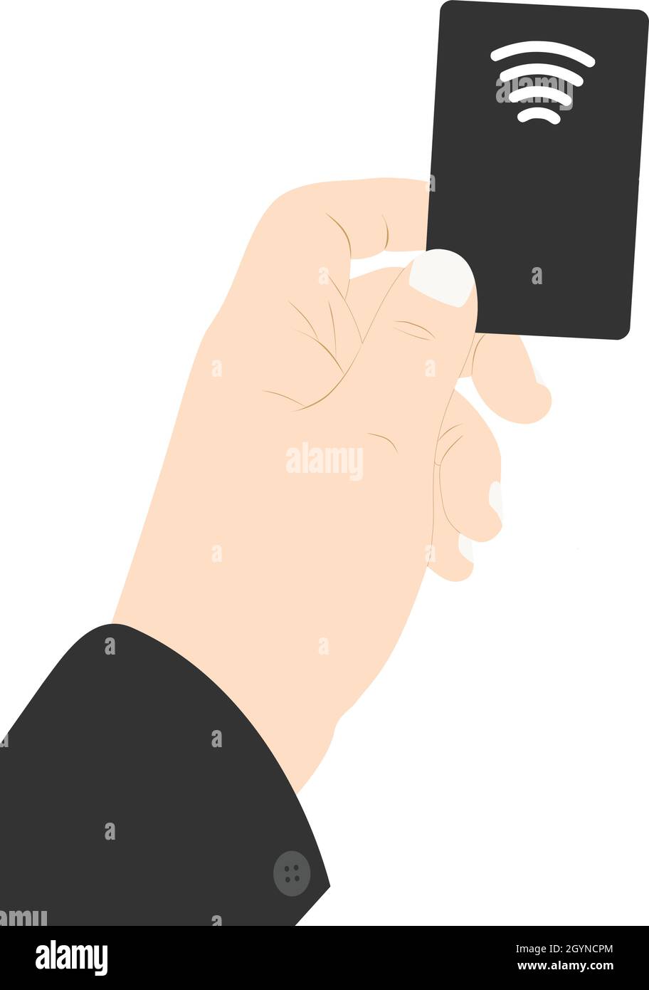 Paiement sans contact, carte de crédit avec main, illustration du vecteur nfc. Illustration de Vecteur