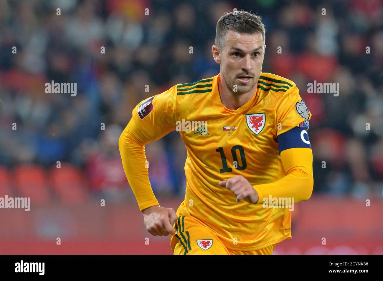 Prague, République tchèque.8 octobre 2021.Capitaine AARON RAMSEY du pays de Galles pendant la coupe du monde qualificateur, Groupe E, République tchèque / pays de Galles à Prague en République tchèque.(Credit image: © Slavek Ruta/ZUMA Press Wire) Credit: ZUMA Press, Inc./Alamy Live News Banque D'Images