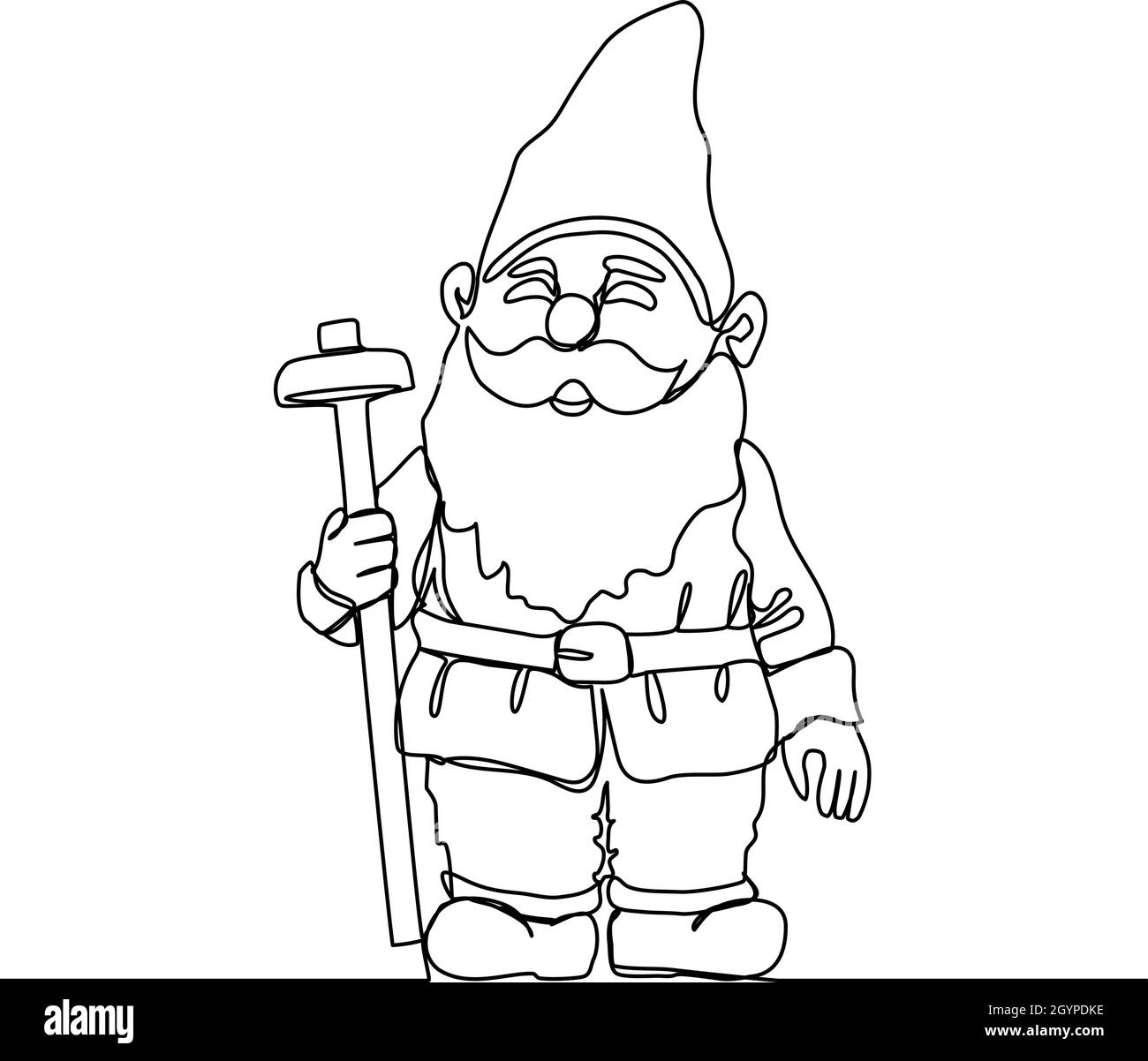 Petit gnome de jardin avec pioche Illustration de Vecteur