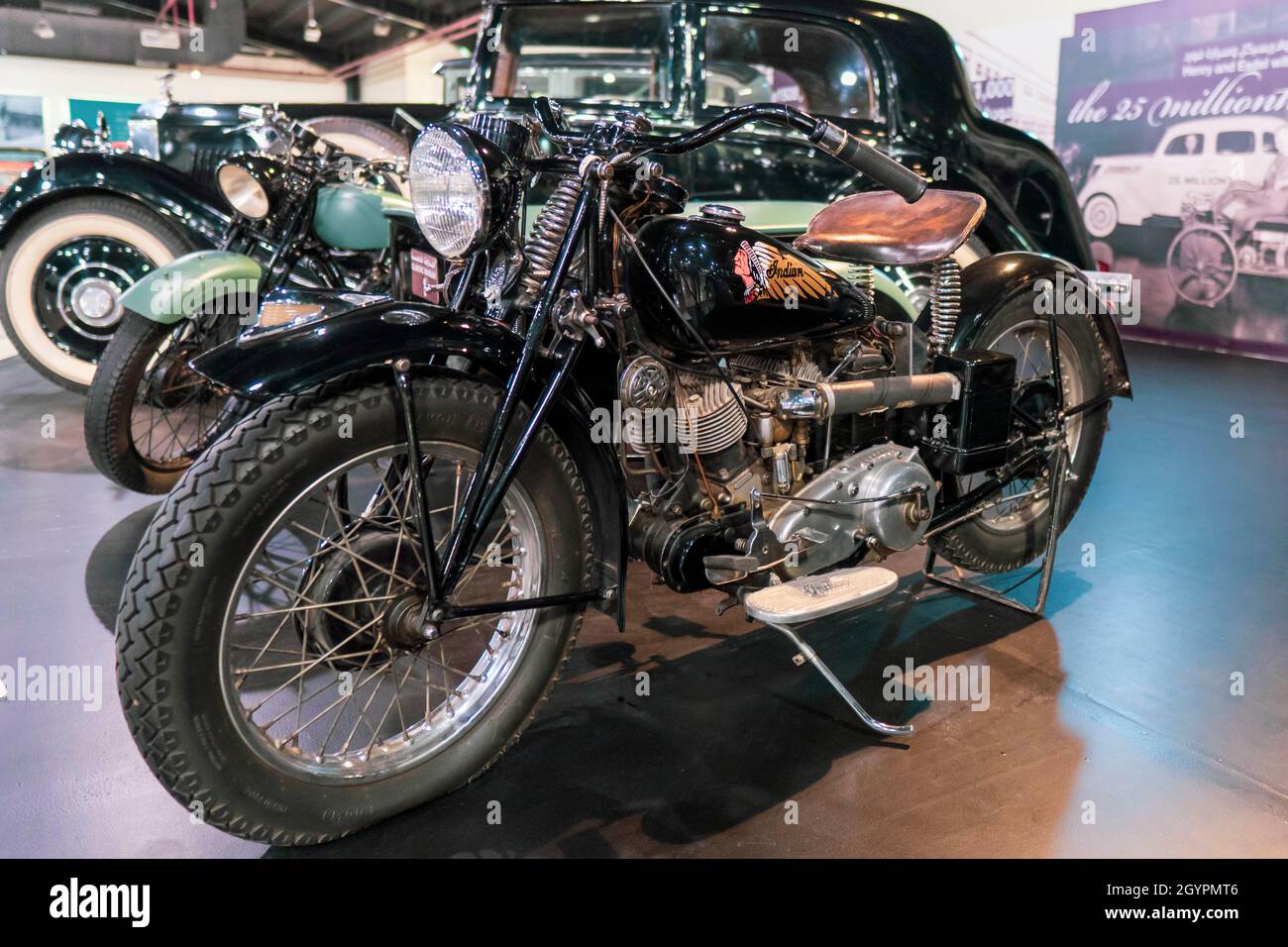 '7/31/2021 - Sharjah, eau: Indian Scout Classic American Motorcycle à partir de 1941. Banque D'Images