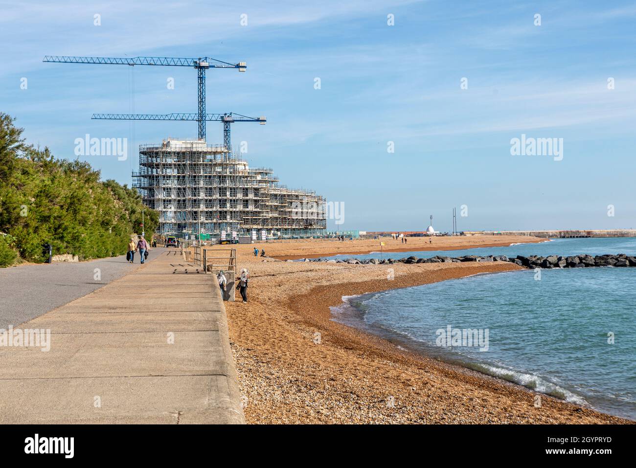 Construction en cours au développement du port de front de mer de Folkestone Banque D'Images