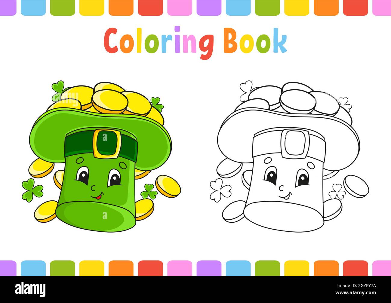 Livre de coloriage pour enfants.Saint-Patrick.Personnage de dessin ...