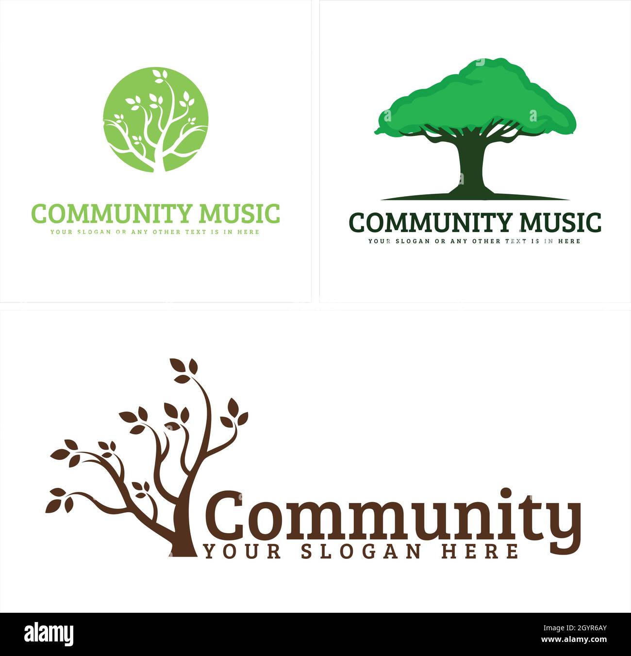 Communauté sans but lucratif arbre nature logo design Illustration de Vecteur