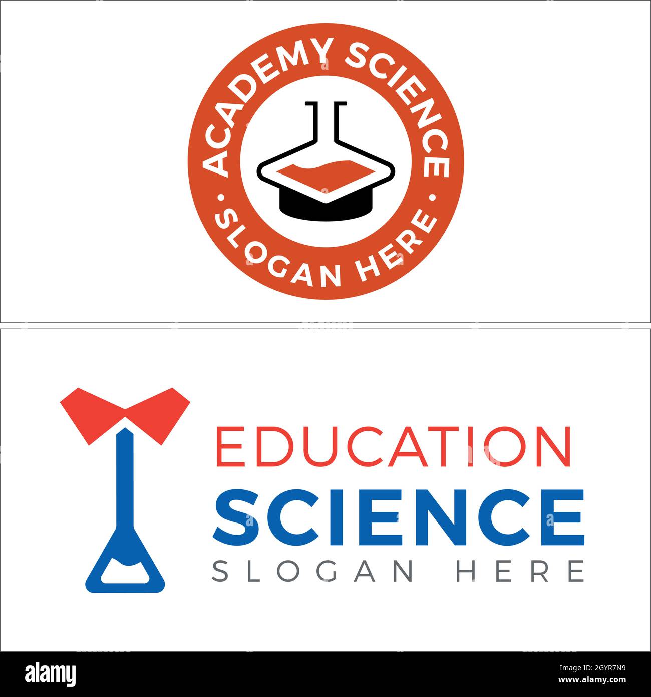Education science biochimie test tube logo design Illustration de Vecteur