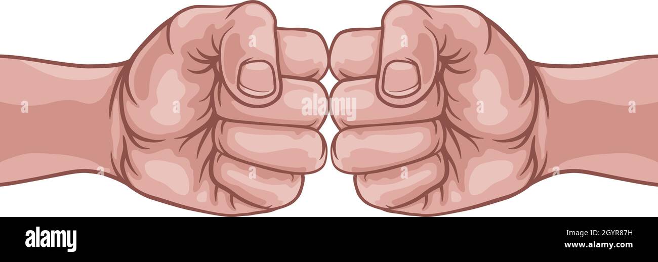 Poing de poing de poing de poing de poing de boxe dessin animé de dessin animé de boxe Illustration de Vecteur