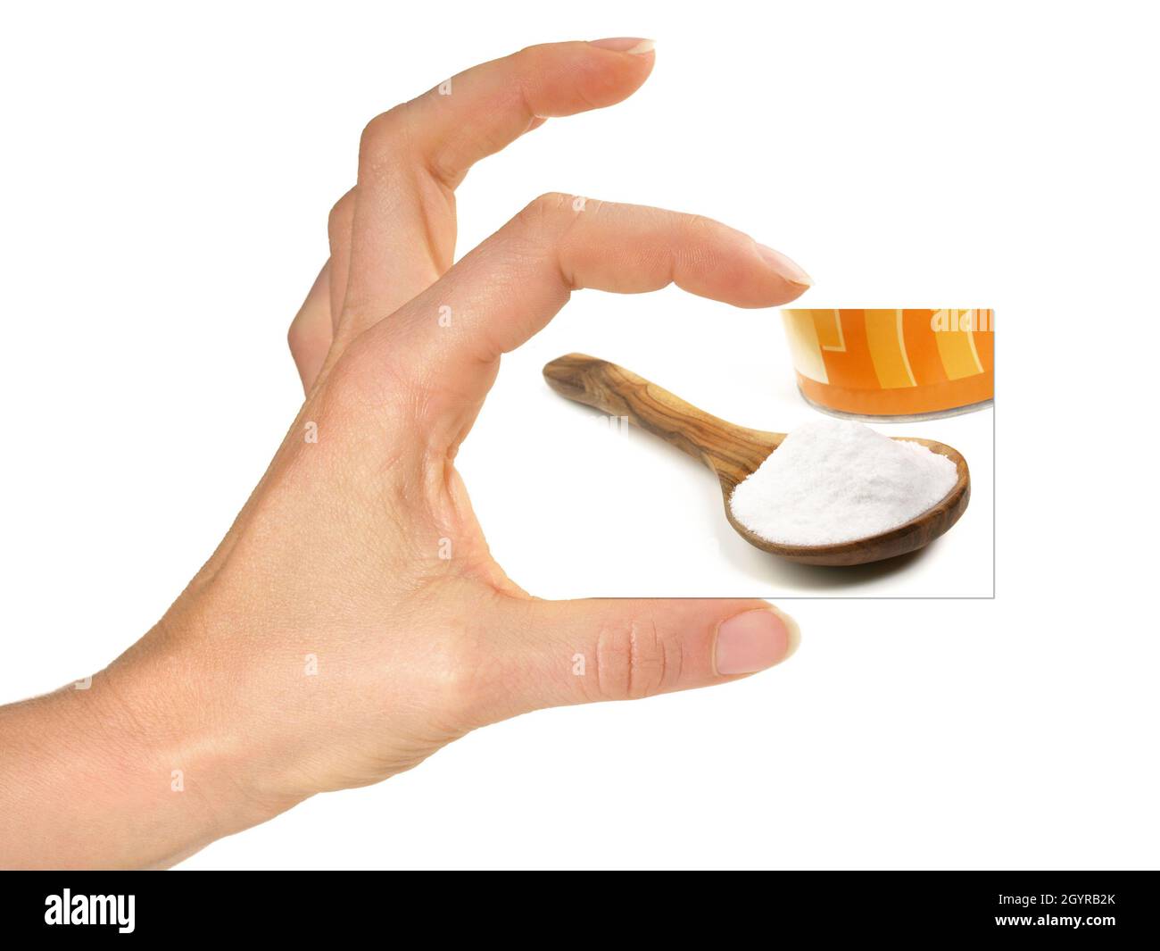 Carte de main pour femmes avec inuline isolée sur fond blanc Banque D'Images
