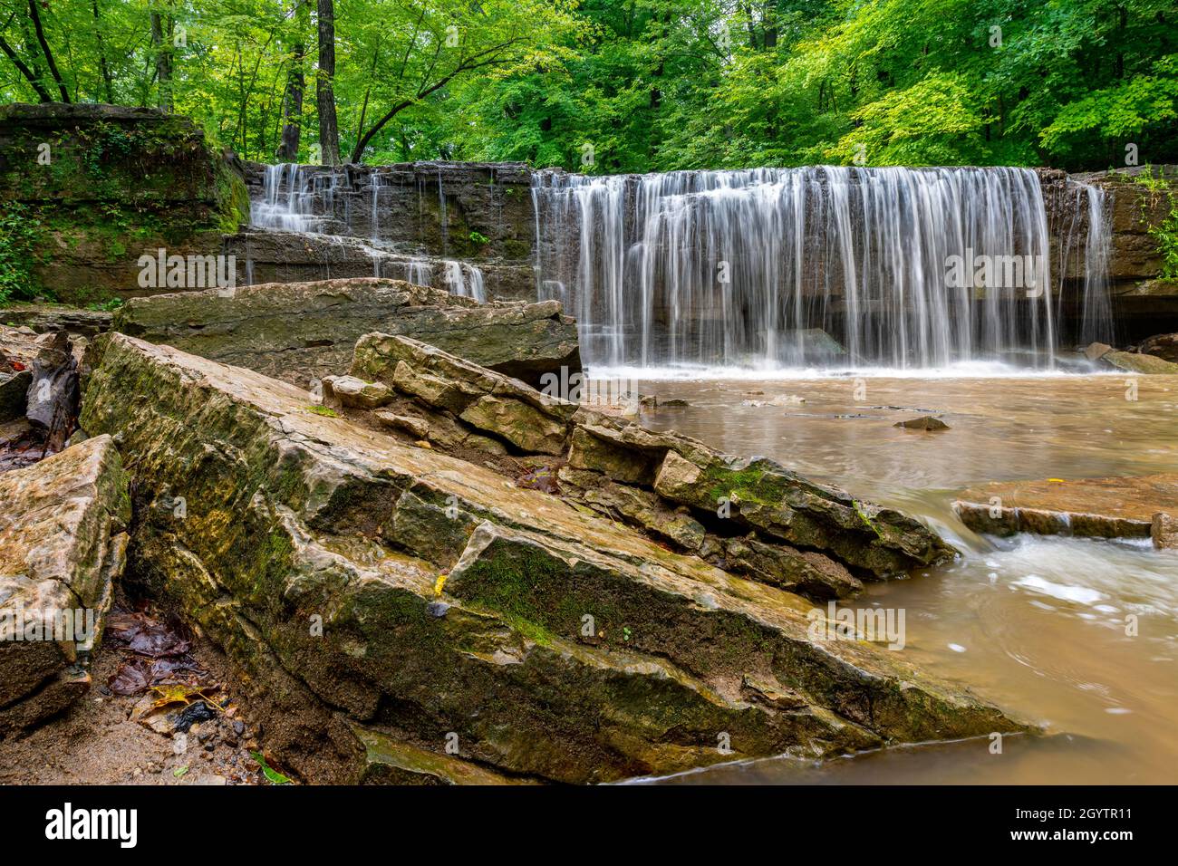 Chutes à Prairie creek, parc national de Nerstrand, fin de l'été, MN, États-Unis,Par Dominique Braud/Dembinsky photo Assoc Banque D'Images