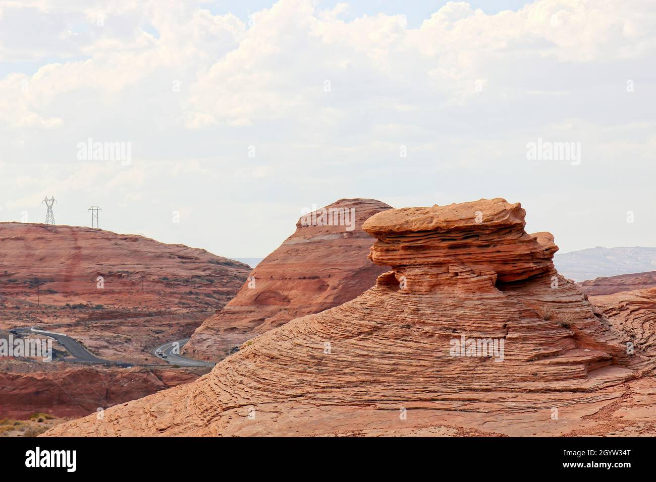 Évolution de l'érosion sur la formation de roche d'Arizona Banque D'Images