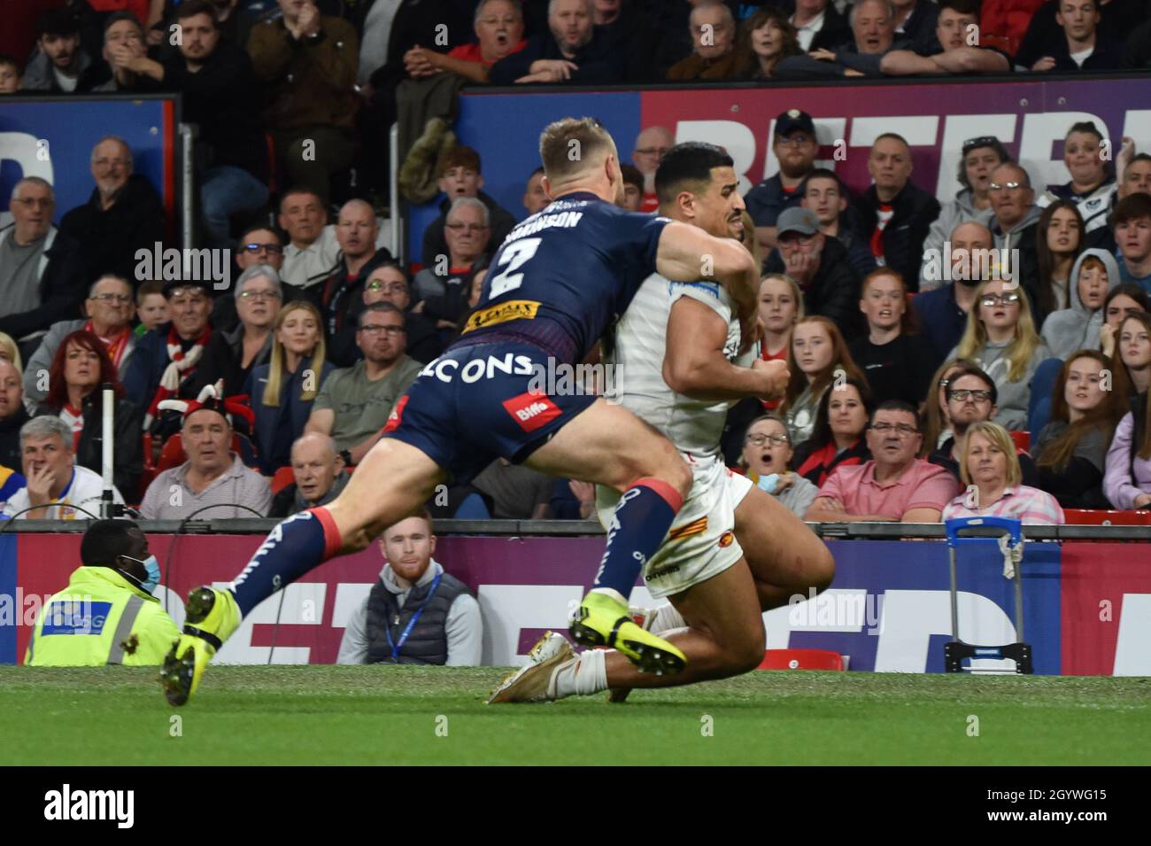 Lors du match de la Grande finale de la Betfred Super League entre St.Helens et les Dragons catalans à Old Trafford, Manchester, Royaume-Uni, le 9 octobre 2021 crédit: Craig Cresswell/Alay Live News Banque D'Images