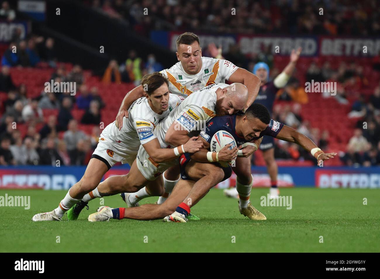 Lors du match de la Grande finale de la Betfred Super League entre St.Helens et les Dragons catalans à Old Trafford, Manchester, Royaume-Uni, le 9 octobre 2021 crédit: Craig Cresswell/Alay Live News Banque D'Images