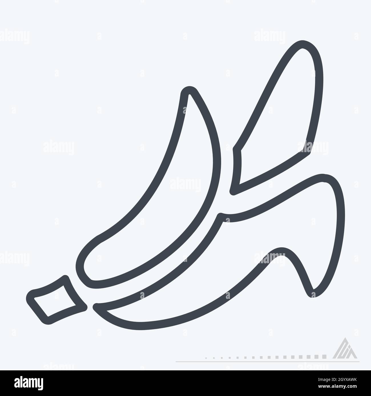 Icône Banana - style de ligne - illustration simple, contour modifiable, modèle vectoriel, idéal pour les tirages, les affiches,annonces, annonces, informations Illustration de Vecteur