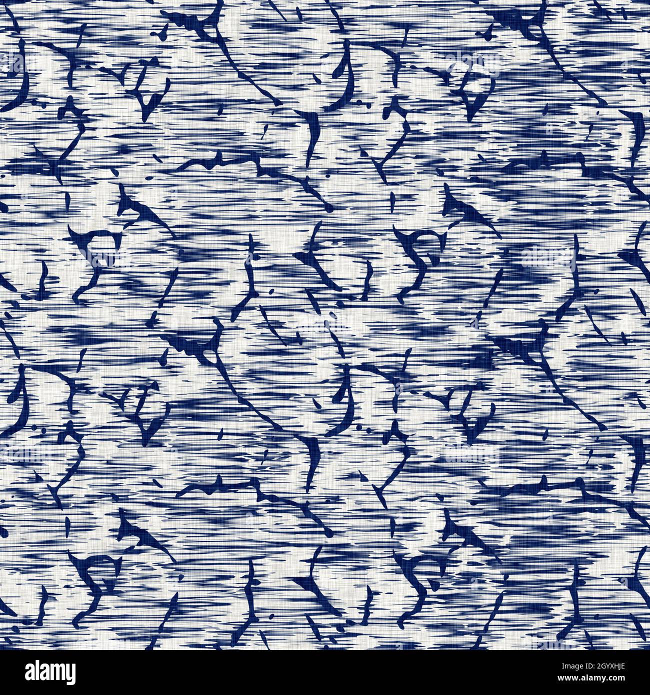 Tissu teint indigo, motif moucheté aléatoire. Tissu tendance sans couture, résistant à l'impression sur toute la surface. Imprimé kimono japonais. Élevée Banque D'Images