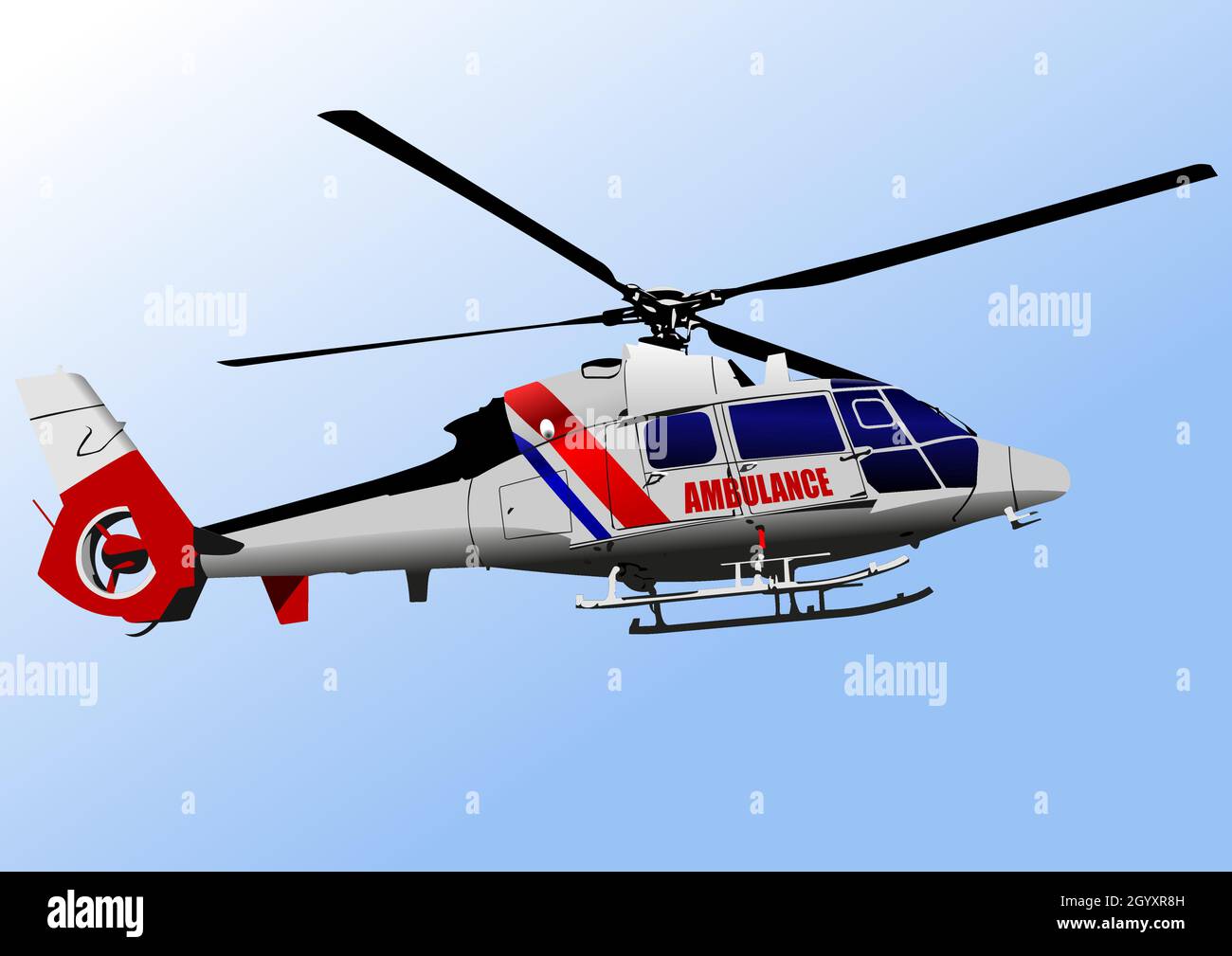 Hélicoptère ambulancier.Illustration 3d vectorielle Illustration de Vecteur