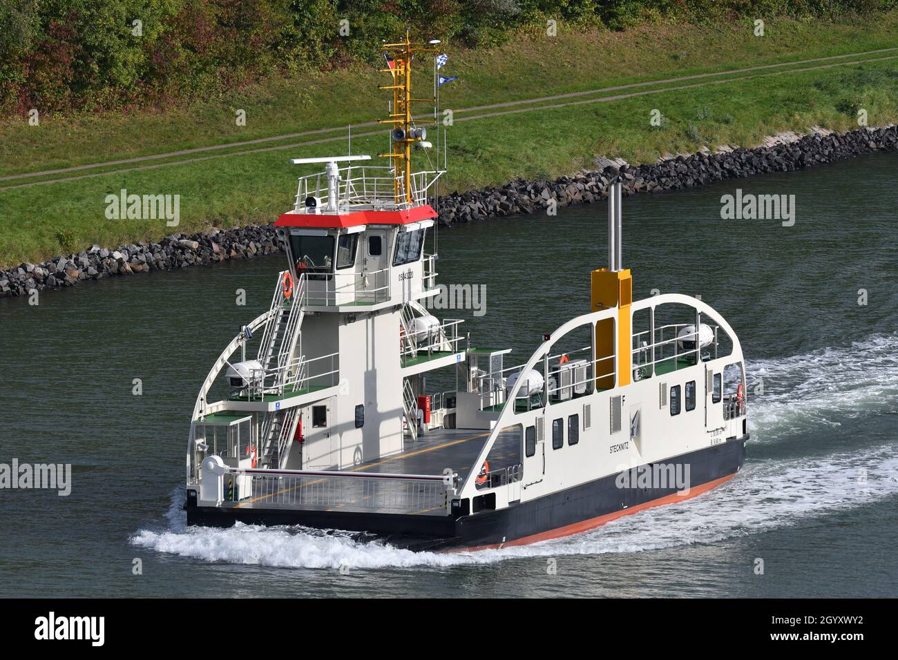 Un nouveau ferry pour le canal de Kiel: STECKNITZ - le 3ème de 3 nouveaux ferries Banque D'Images