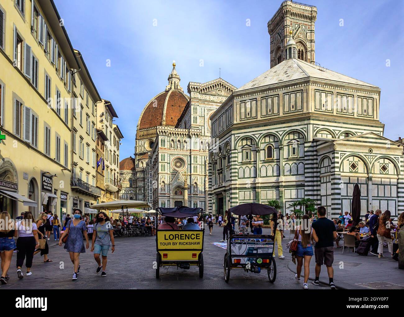 Le Baptistère de San Giovani et la cathédrale Santa Maria del Fiore.Florence.Italie Banque D'Images