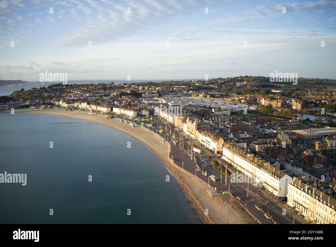 L'antenne de bord de mer de Weymouth datant de l'époque géorgienne est une station balnéaire anglaise très prisée de Dorset. Banque D'Images