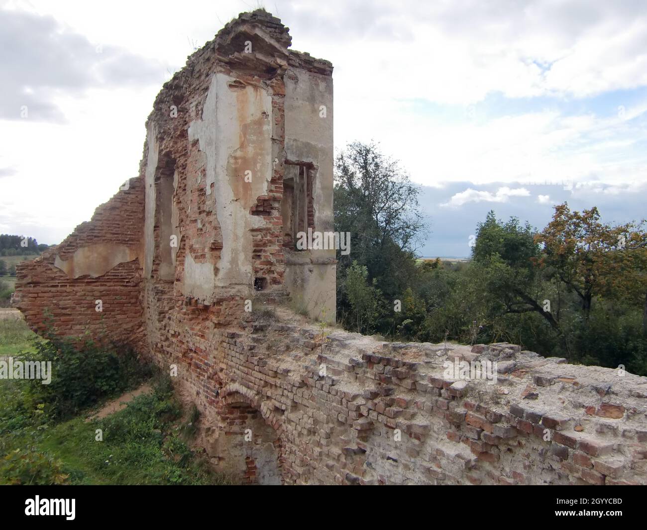 Ruines du château de Halshany (région de Grodno, République du Bélarus) Banque D'Images