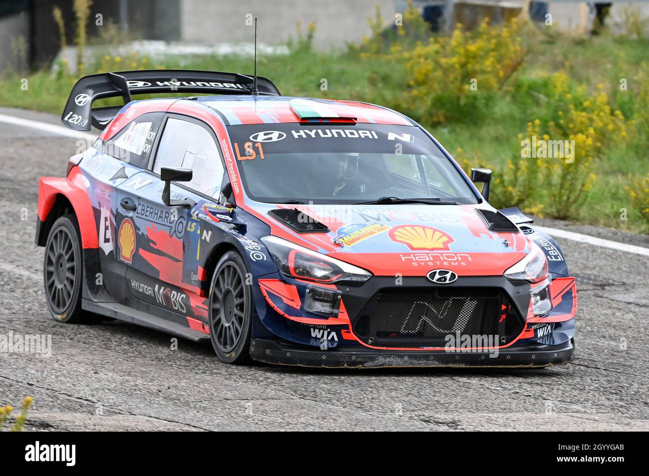 Circuit urbain de Saint-Marin, Saint-Marin, République de Saint-Marin, 08 octobre 2021, BIASION MIKI (ITA) BIASION BETTINA (ITA) - HYUNDAI I20 coupé WRC 2019 Banque D'Images