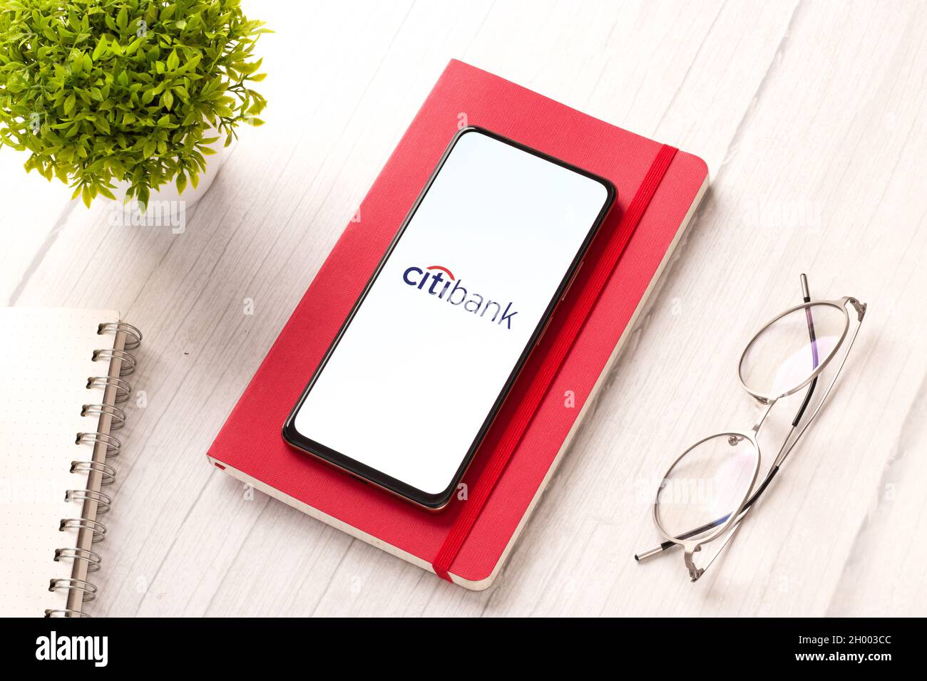 West Bangal, Inde - 09 octobre 2021 : logo Citibank sur l'écran du téléphone. Banque D'Images