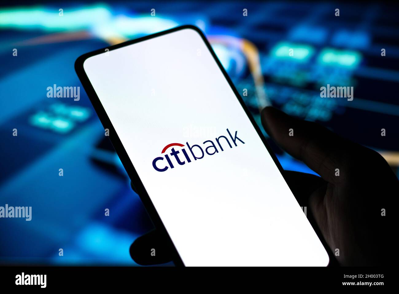 West Bangal, Inde - 09 octobre 2021 : logo Citibank sur l'écran du téléphone. Banque D'Images
