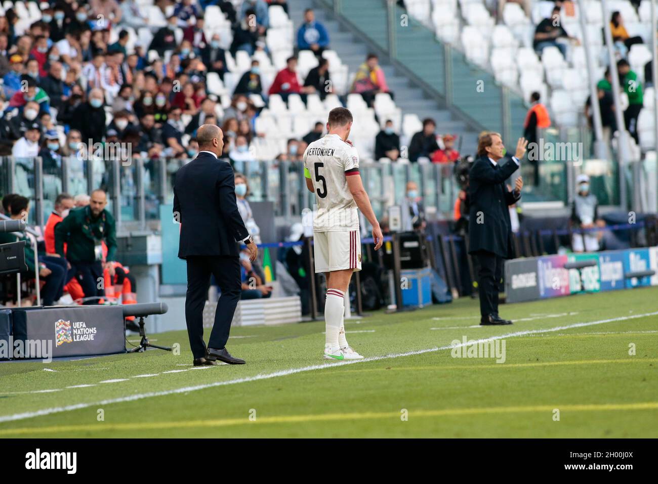 Turin, Italie.10 octobre 2021. Lors de la Ligue des Nations de l'UEFA, troisième place de match de football entre l'Italie et la Belgique le 10 octobre 2021 au stade Allianz de Turin, Italie crédit : Independent photo Agency/Alay Live News Banque D'Images
