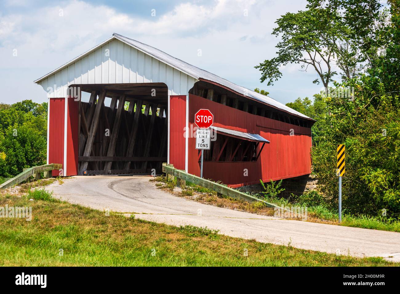 Pont couvert Scipio - Comté de Jennings - Indiana Banque D'Images