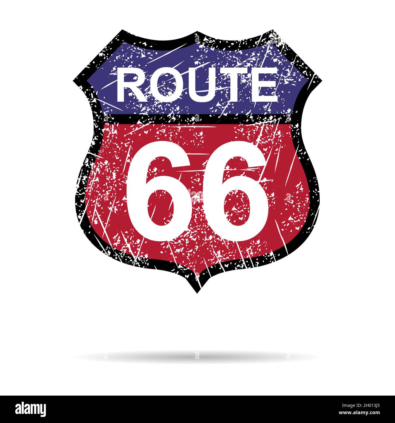 Route 66 icône classique, Voyage usa histoire autoroute, amérique route voyage vecteur arrière-plan . Illustration de Vecteur