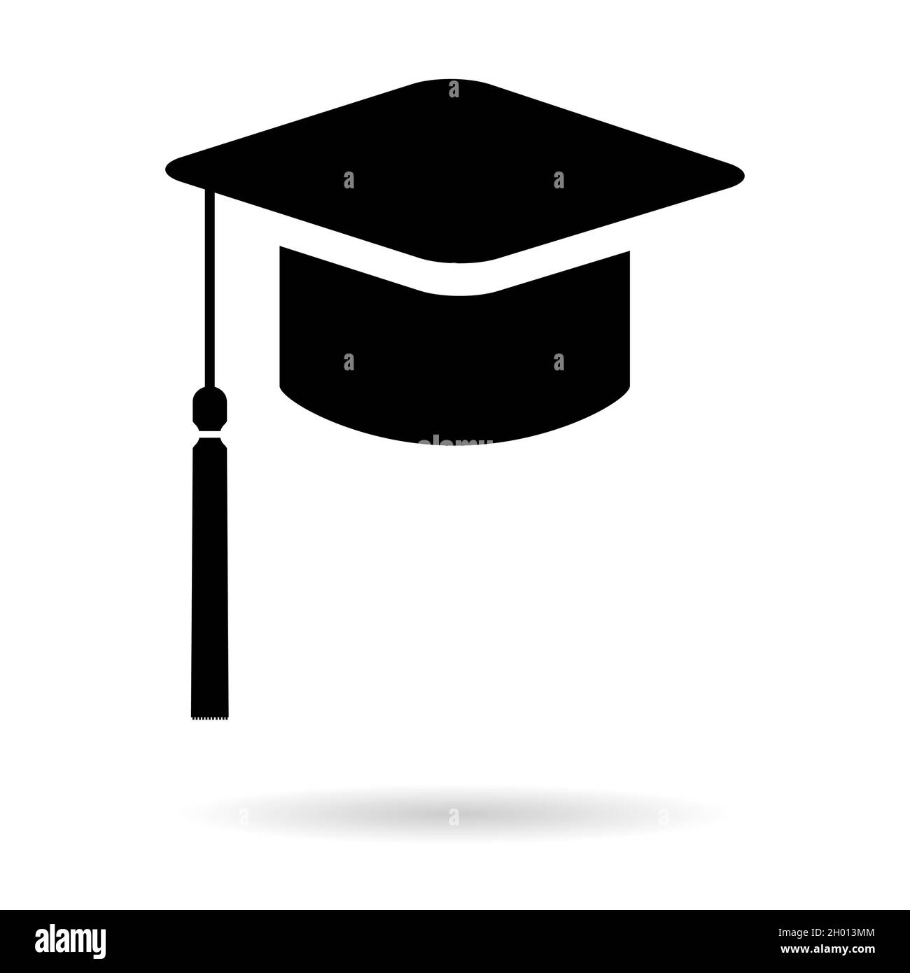 Capuchon, symbole chapeau isolé sur fond blanc. Illustration vecteur de l'enseignement supérieur icône, réussite bouton Web . Illustration de Vecteur